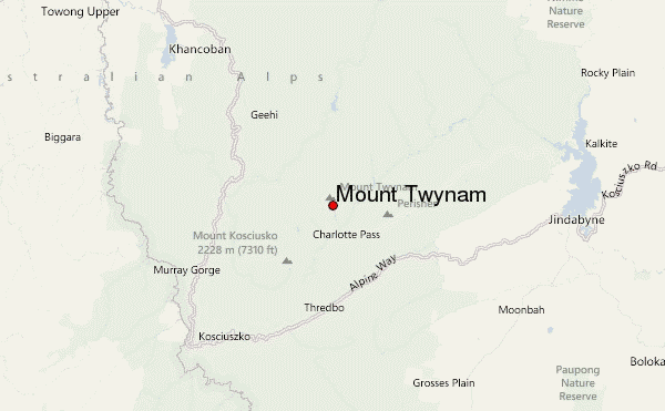 Mount Twynam Location Map