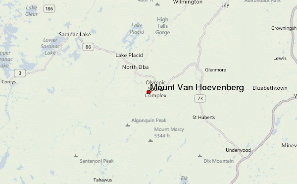 Mount Van Hoevenberg Location Map