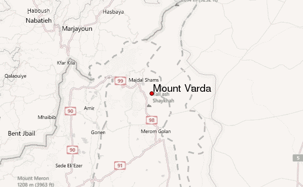 Mount Varda Location Map