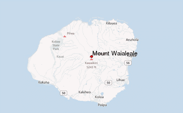 Mount Waialeale Location Map