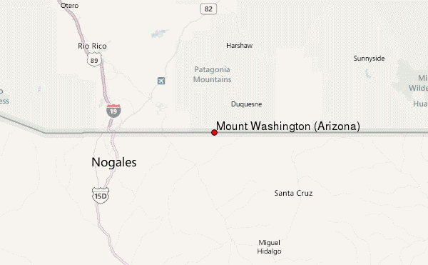 Mount Washington (Arizona) Location Map