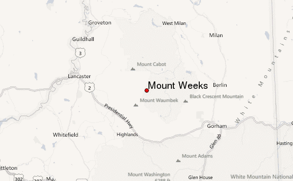 Mount Weeks Location Map