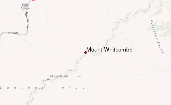 Mount Whitcombe Location Map
