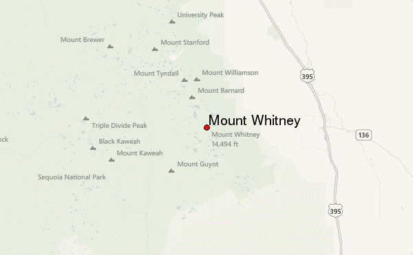 Mount Whitney Location Map