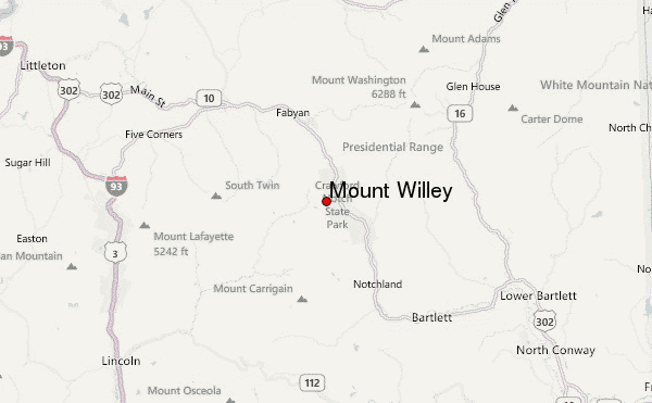 Mount Willey Location Map