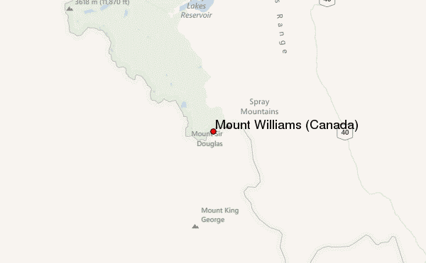 Mount Williams (Canada) Location Map