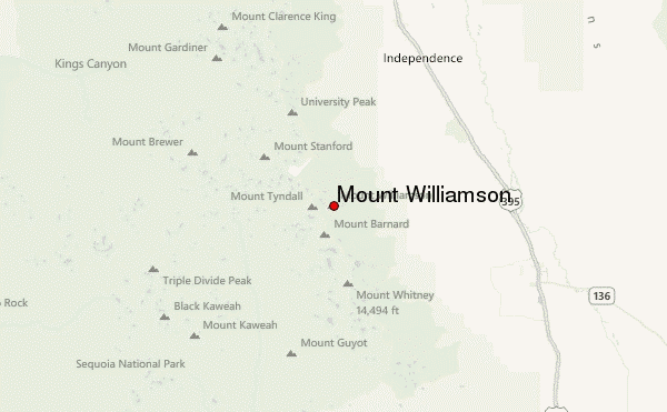 Mount Williamson Location Map