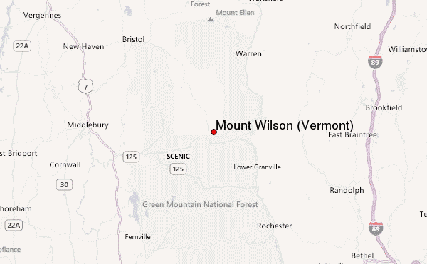 Mount Wilson (Vermont) Location Map