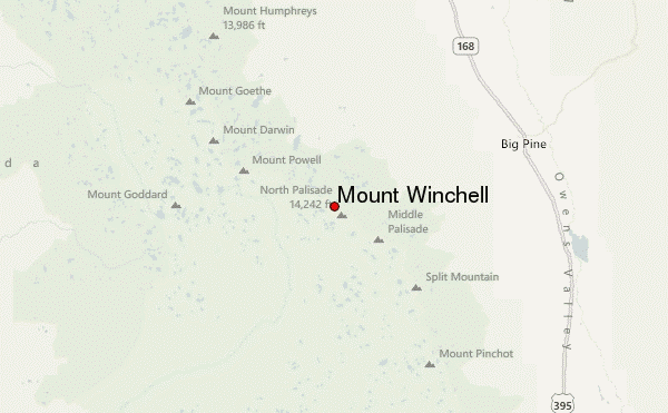 Mount Winchell Location Map