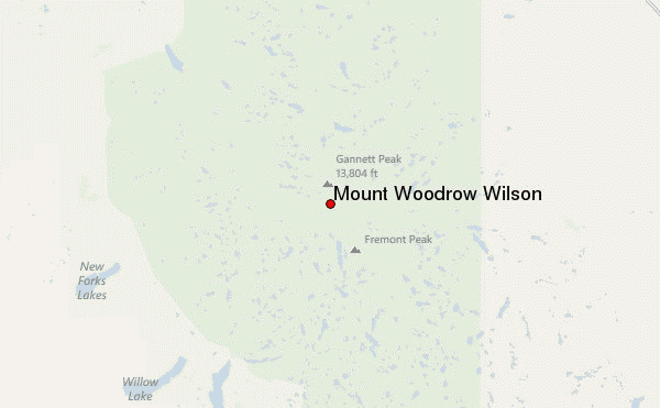 Mount Woodrow Wilson Location Map