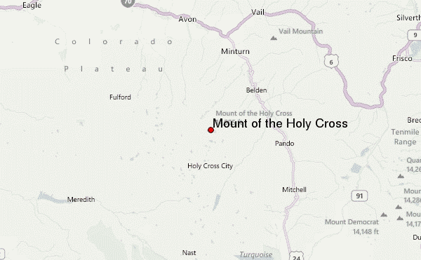 Mount of the Holy Cross Location Map
