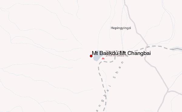 Mt Baekdu-Mt Changbai Location Map