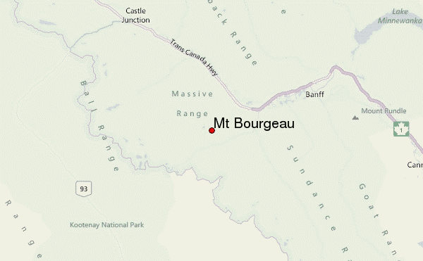 Mt Bourgeau Location Map
