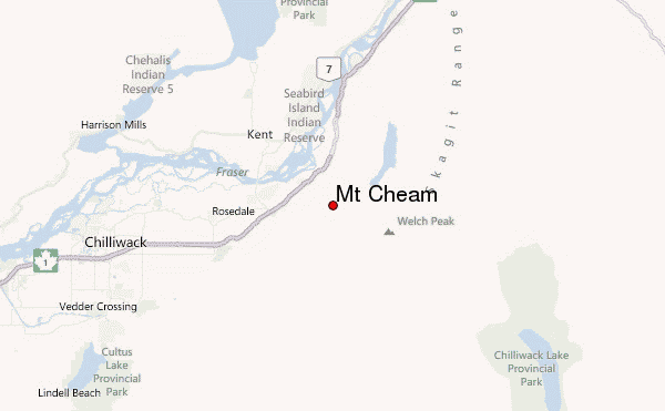 Mt Cheam Location Map