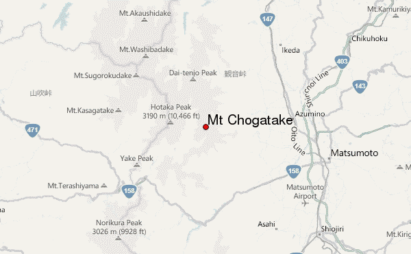 Mt Chogatake Location Map