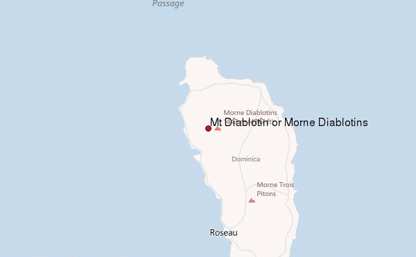 Mt Diablotin or Morne Diablotins Location Map