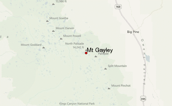 Mt Gayley Location Map