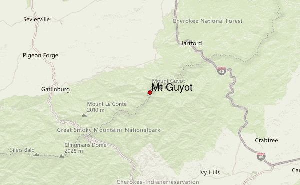 Mt Guyot Location Map
