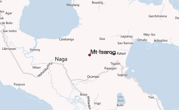 Mt Isarog Location Map