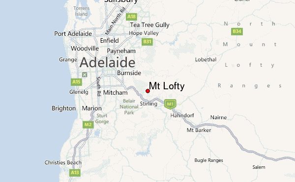 Mt Lofty Location Map