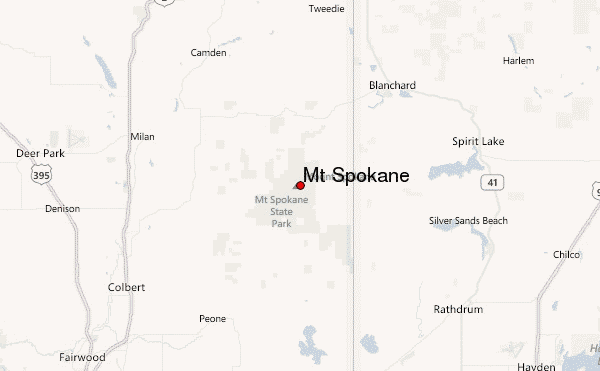 Mt Spokane Location Map