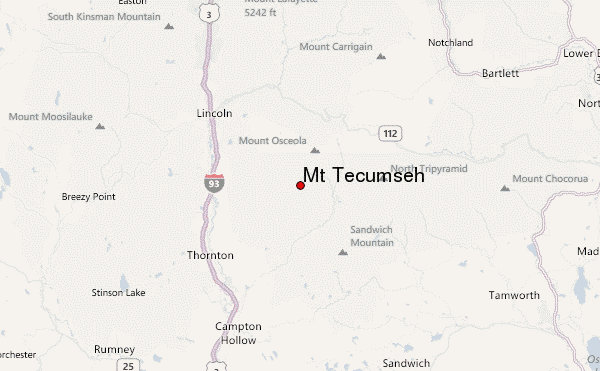 Mt Tecumseh Location Map