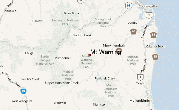 Mt Warning Location Map