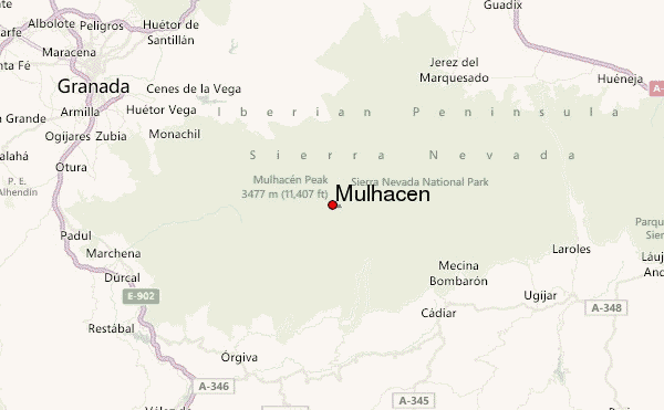 Mulhacen Location Map