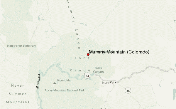 Mummy Mountain (Colorado) Location Map
