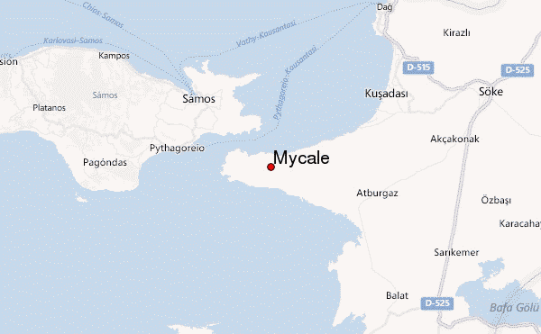 Mycale Location Map