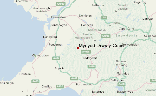 Mynydd Drws-y-Coed Location Map