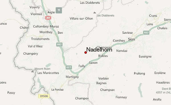 Nadelhorn Location Map