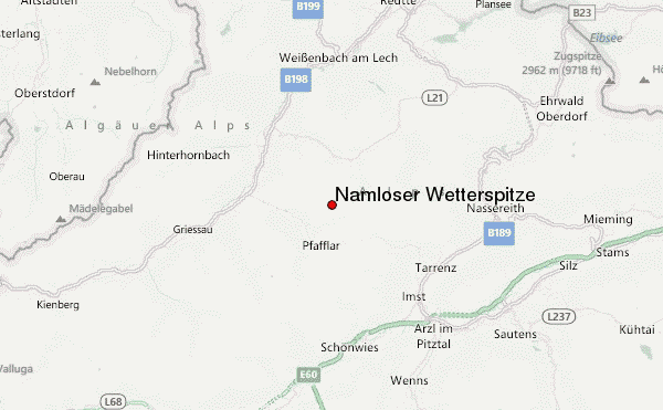 Namloser Wetterspitze Location Map