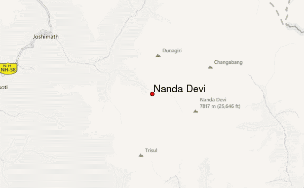 Nanda Devi Location Map