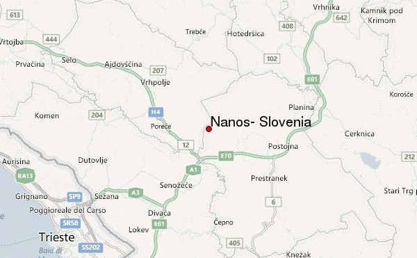 Nanos, Slovenia Location Map