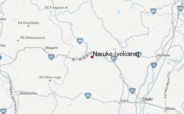 Naruko (volcano) Location Map