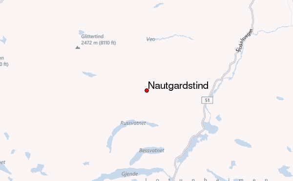 Nautgardstind Location Map