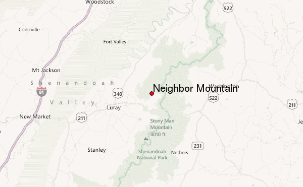 Neighbor Mountain Location Map
