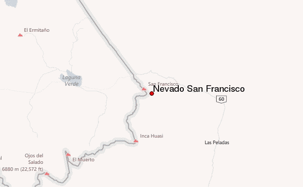 Nevado San Francisco Location Map
