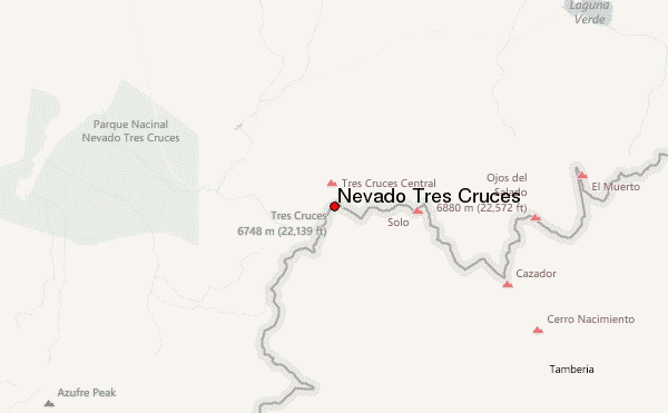 Nevado Tres Cruces Location Map