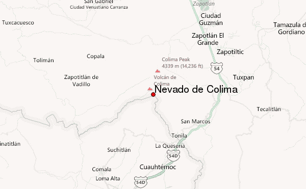 Nevado de Colima Location Map