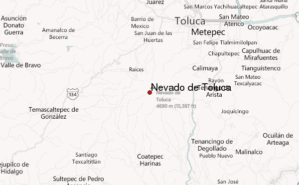 Nevado de Toluca Location Map