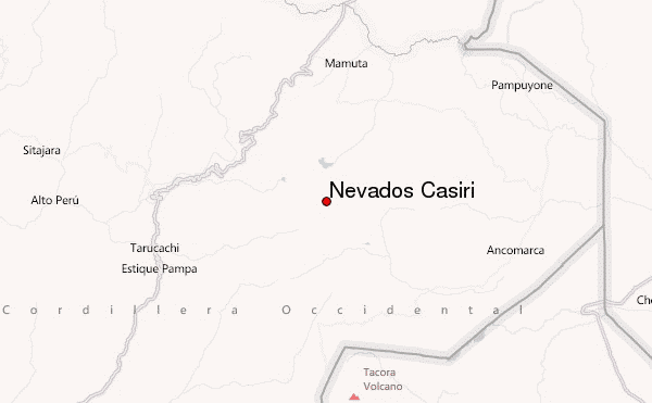 Nevados Casiri Location Map
