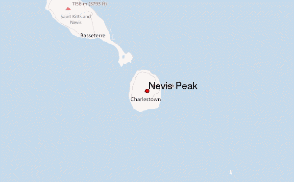 Nevis Peak Location Map