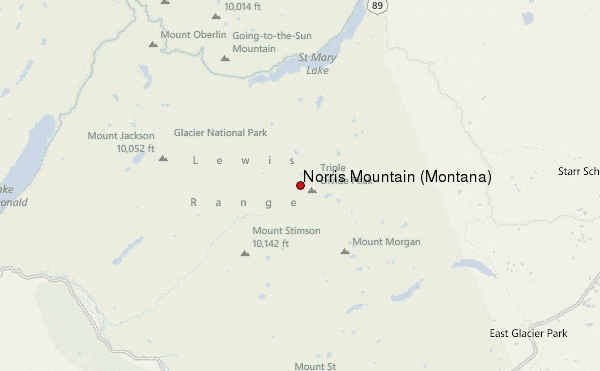 Norris Mountain (Montana) Location Map