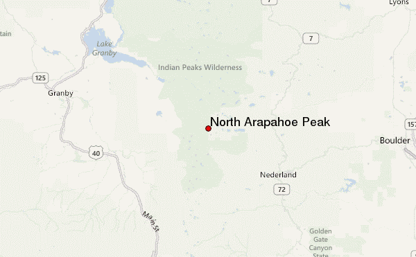 North Arapahoe Peak Location Map