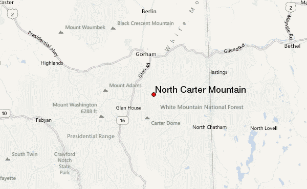 North Carter Mountain Location Map