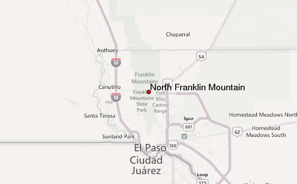 North Franklin Mountain Location Map