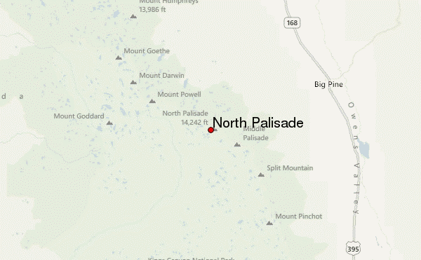 North Palisade Location Map