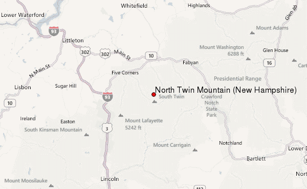 North Twin Mountain (New Hampshire) Location Map